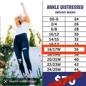 LuLaRoe Skinny Ankle Distressed - Dark Indigo 36